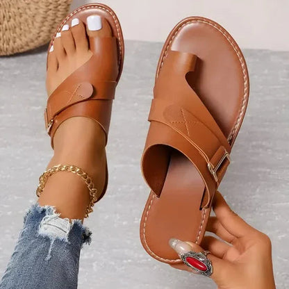 Bequeme Sandalen mit Zehenschlaufe für Damen – Verstellbare Sommerschuhe leicht & stilvoll