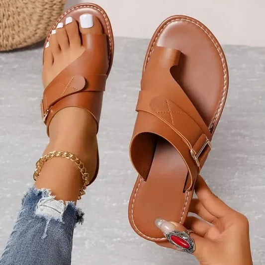Bequeme Sandalen mit Zehenschlaufe für Damen – Verstellbare Sommerschuhe leicht & stilvoll