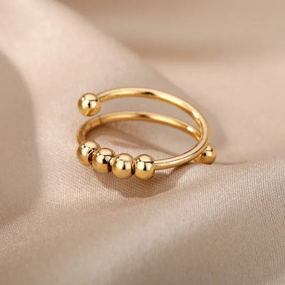 Minimalistischer Kugelring für Damen – Verstellbarer Gold Ring im modernen Design