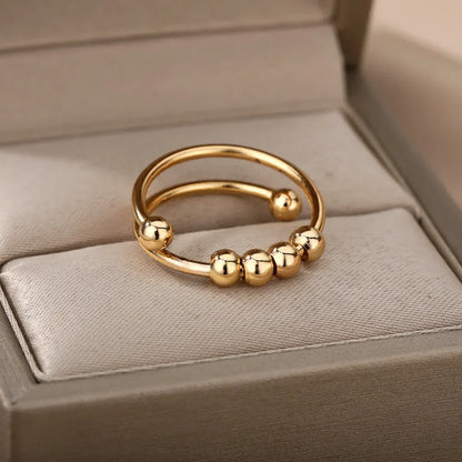 Minimalistischer Kugelring für Damen – Verstellbarer Gold Ring im modernen Design