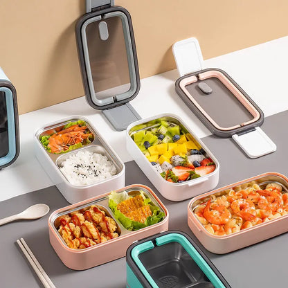Auslaufsichere Lunchbox mit Edelstahl-Einsatz – Bento Brotdose für Büro, Schule & unterwegs