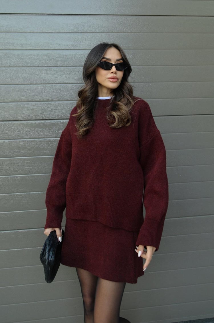 Éliska - Elegantes Frühlingsensemble aus zwei Teilen mit Pullover und Rock