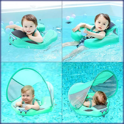 Aquivie - Schwimmarmband für Kinder BabySwim mit Sicherheitskappe zum sicheren Schwimmen auf dem Wasser – Sommer