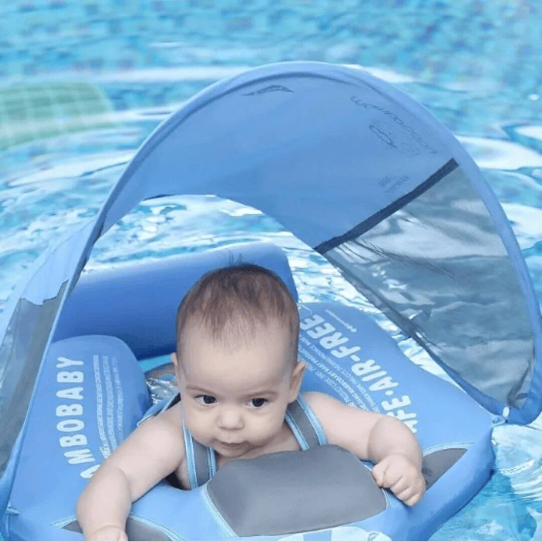 Aquivie - Schwimmarmband für Kinder BabySwim mit Sicherheitskappe zum sicheren Schwimmen auf dem Wasser – Sommer