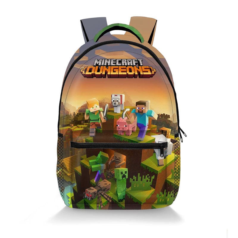 Minecraft Rucksack für Kinder – Cooler Schulrucksack mit 3D Pixel Design & viel Stauraum