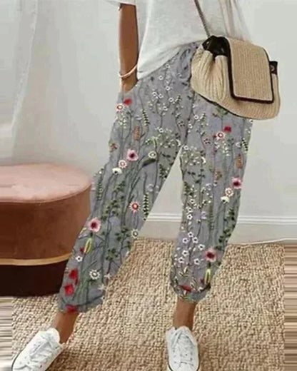 Lässige Sommerhose mit Print & elastischem Bund – Bequeme Freizeit Hose für Damen