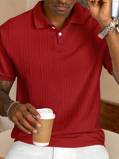 Strukturiertes Polo-Shirt für Herren – Elegantes Kurzarmshirt atmungsaktiv & stilvoll