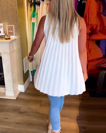 Lyséa - Ärmellose Lange Bluse, Leicht und Elegant für Frühling und Sommer, für Damen