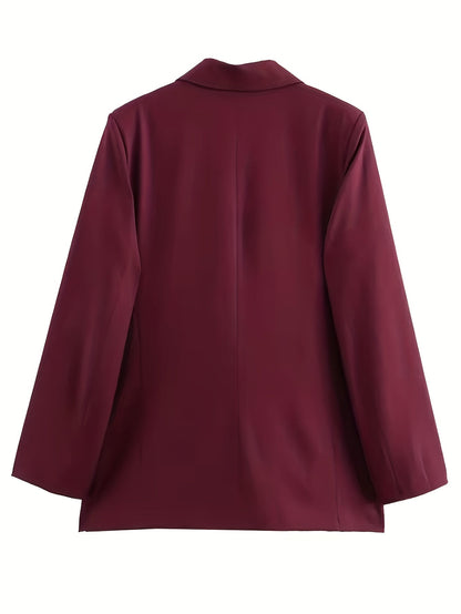 Iréva - Oversize Blazer Klassisch Bordeaux für Frauen – Übergangsjacke