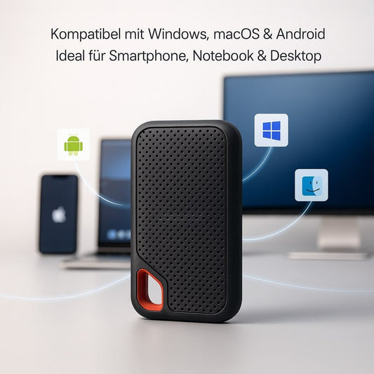 Tragbare Externe SSD mit USB-C & USB 3.1 – Schneller Datenspeicher für PC, Mac & Smartphone