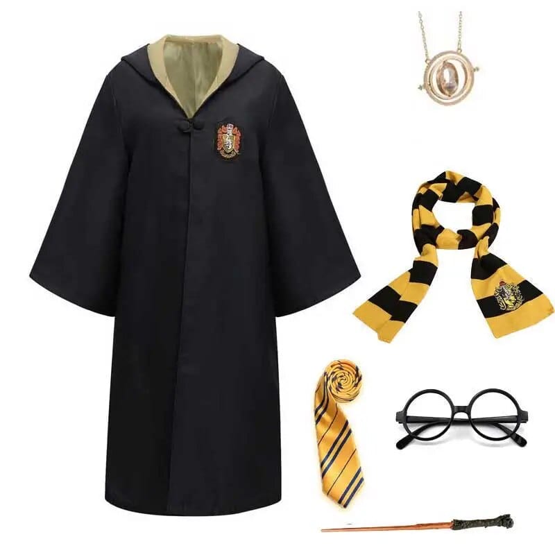 Magischer Zauberer Umhang Kinder Set – Hogwarts Kostüm mit Zauberstab & Accessoires