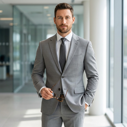 Eleganter 3-Teile Slim Fit Anzug – Moderner Business & Hochzeitsanzug für Herren