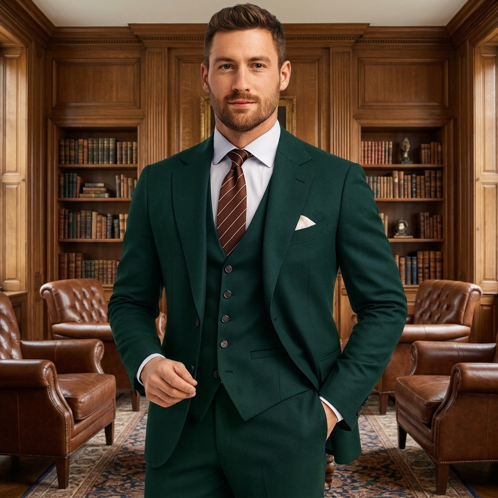 Eleganter 3-Teile Slim Fit Anzug – Moderner Business & Hochzeitsanzug für Herren
