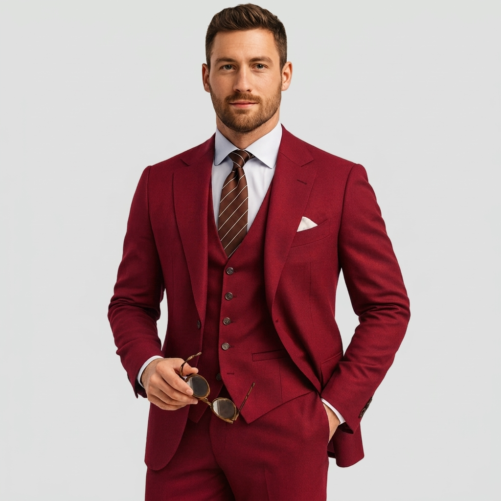 Eleganter 3-Teile Slim Fit Anzug – Moderner Business & Hochzeitsanzug für Herren