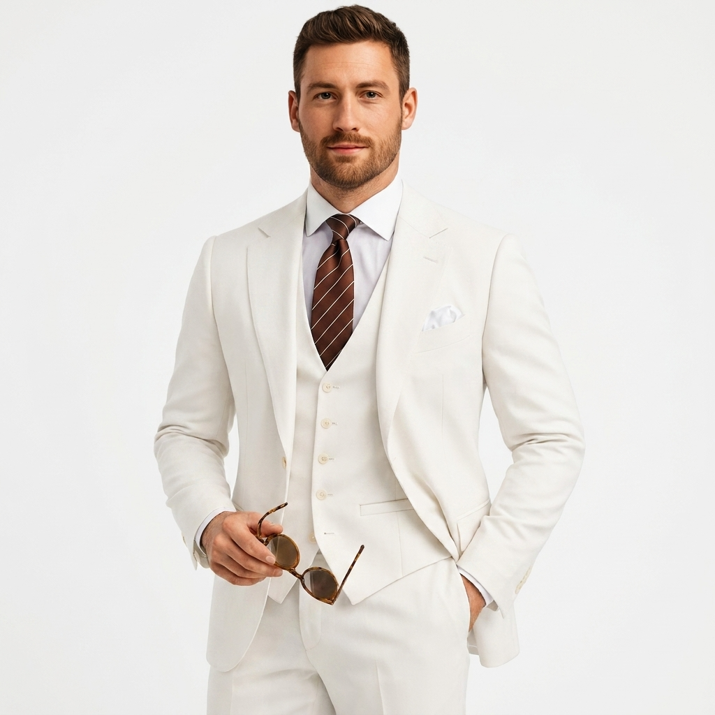 Eleganter 3-Teile Slim Fit Anzug – Moderner Business & Hochzeitsanzug für Herren