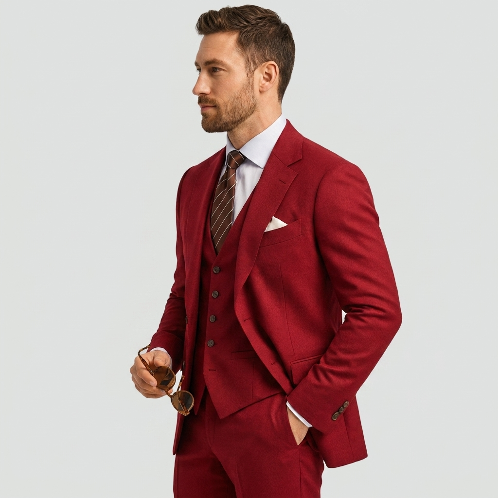 Eleganter 3-Teile Slim Fit Anzug – Moderner Business & Hochzeitsanzug für Herren