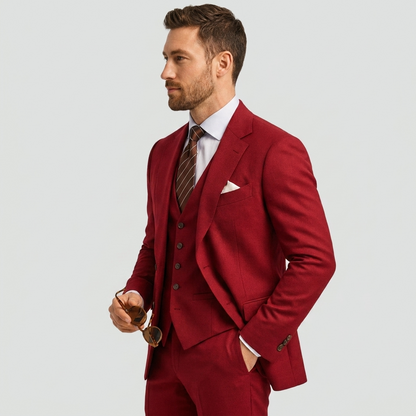 Eleganter 3-Teile Slim Fit Anzug – Moderner Business & Hochzeitsanzug für Herren