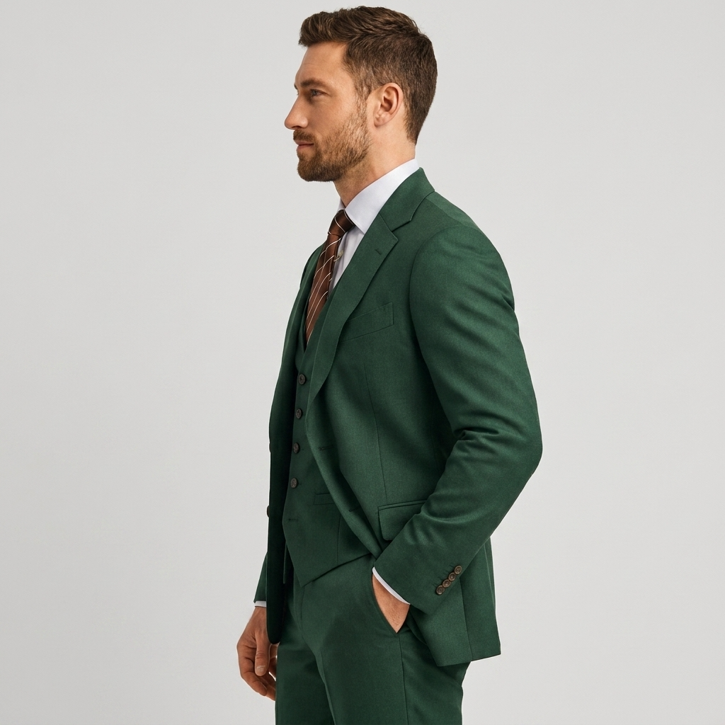 Eleganter 3-Teile Slim Fit Anzug – Moderner Business & Hochzeitsanzug für Herren