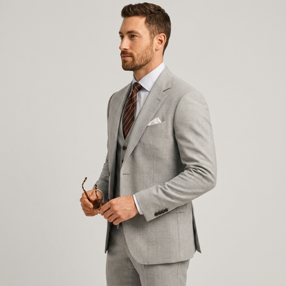Eleganter 3-Teile Slim Fit Anzug – Moderner Business & Hochzeitsanzug für Herren