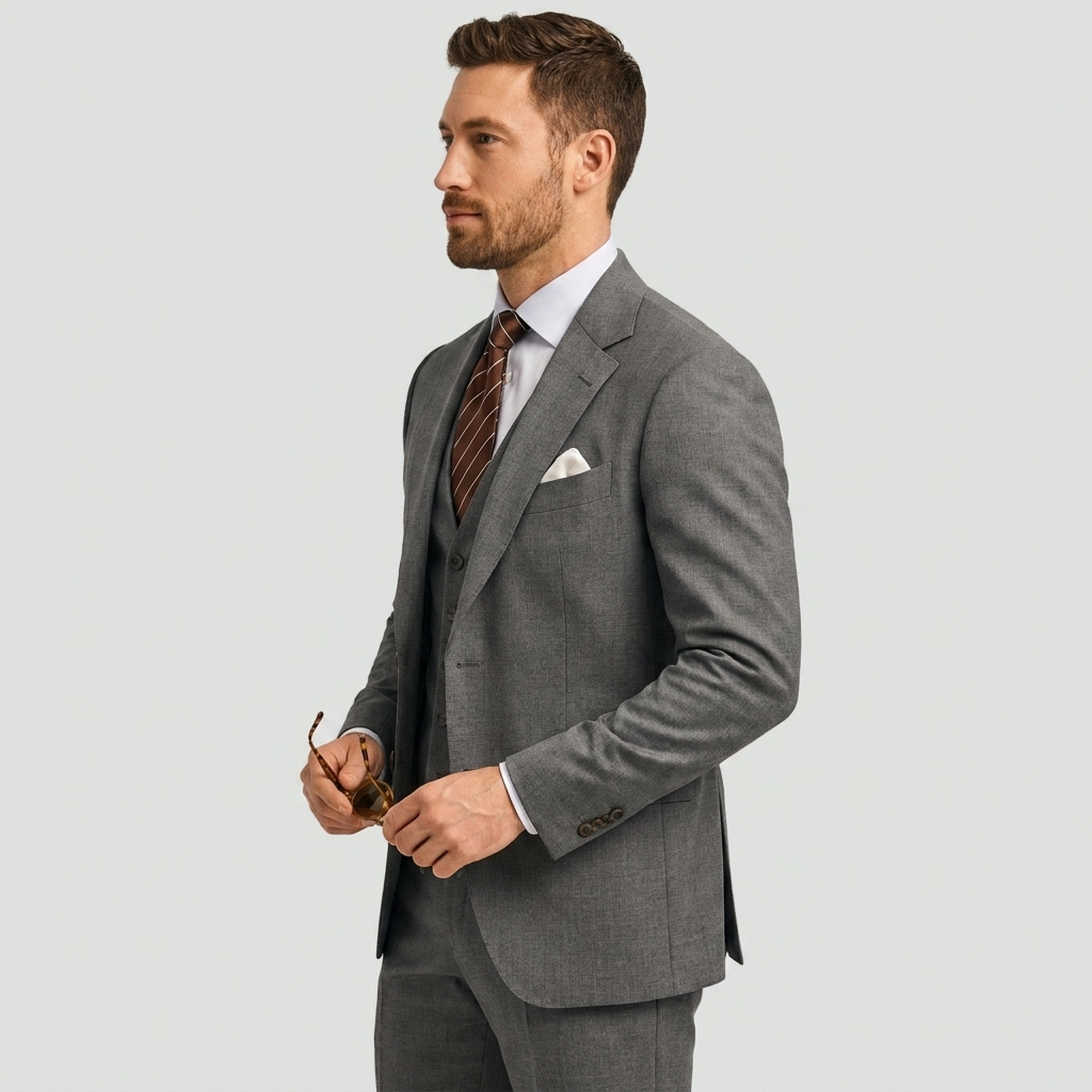 Eleganter 3-Teile Slim Fit Anzug – Moderner Business & Hochzeitsanzug für Herren