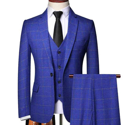 Eleganter Herren 3-Teile Anzug kariert – Slim Fit Business- & Hochzeitsanzug