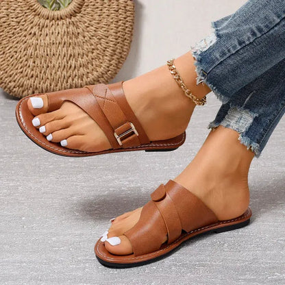 Bequeme Sandalen mit Zehenschlaufe für Damen – Verstellbare Sommerschuhe leicht & stilvoll