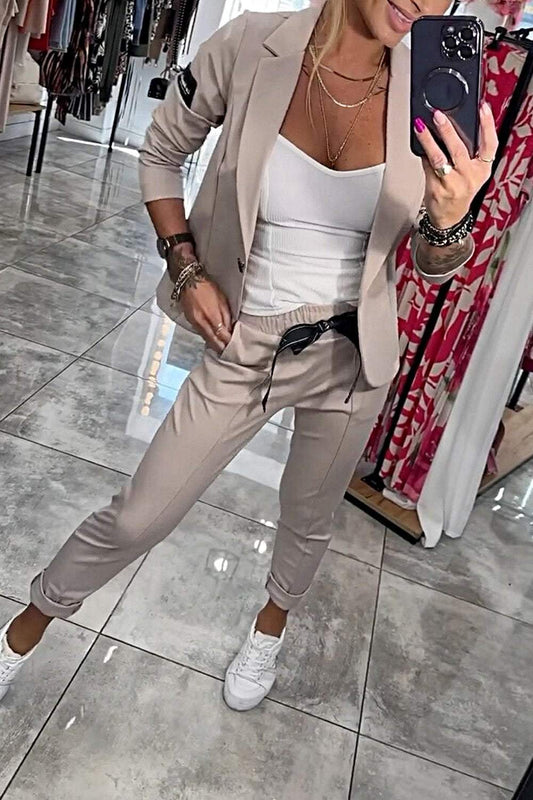 Modernes Damen Blazer-Set mit Stretchhose – Elegantes 2-teiliges Outfit für Büro & Freizeit