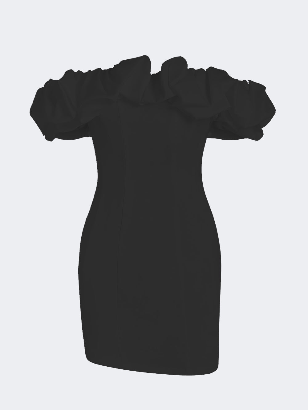 Faylisse - Mini-Party Kleid aus Satin mit Rüschen und ohne Träger