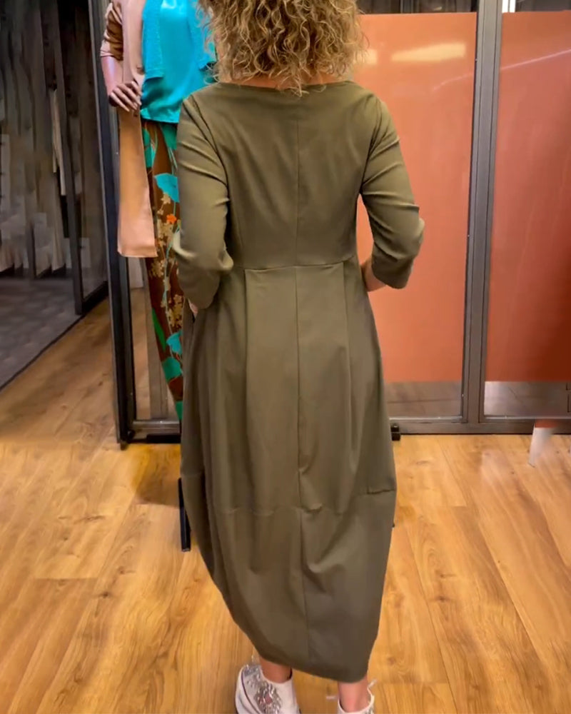 Sidonie - Bequeme und Figurbetonte Kleid mit Bootsausschnitt, Ausgestelltem Rock und Halbarm