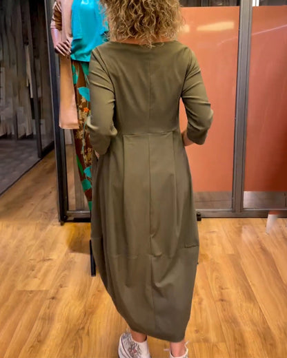 Sidonie - Bequeme und Figurbetonte Kleid mit Bootsausschnitt, Ausgestelltem Rock und Halbarm