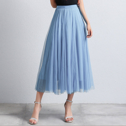 Eleganter Damen Tüllrock Midi – Hochtaillierter Plissee Rock für Stilvolle Looks