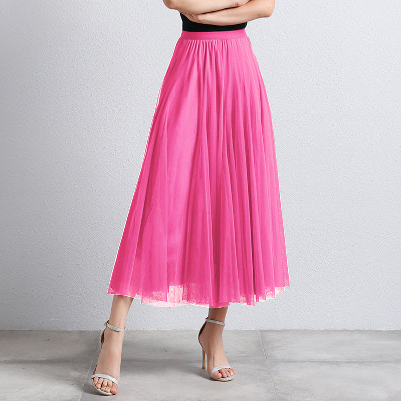 Eleganter Damen Tüllrock Midi – Hochtaillierter Plissee Rock für Stilvolle Looks