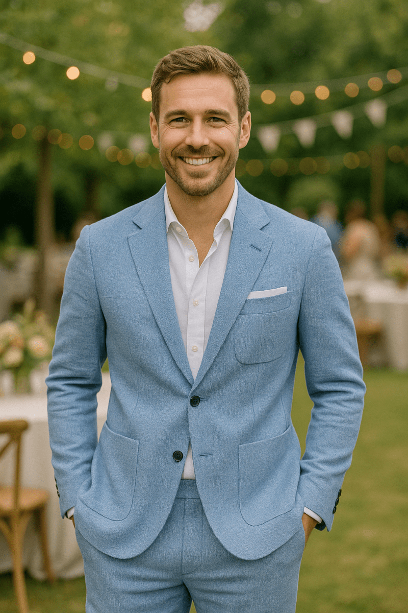 Eleganter Leinenanzug Slim Fit – Moderner Sommeranzug für Herren