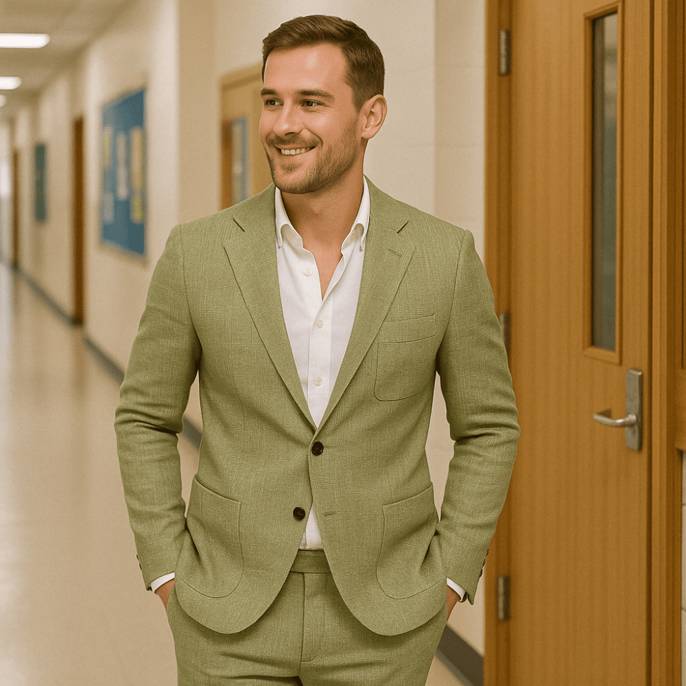 Eleganter Leinenanzug Slim Fit – Moderner Sommeranzug für Herren