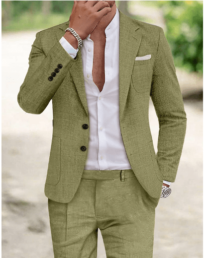 Eleganter Leinenanzug Slim Fit – Moderner Sommeranzug für Herren