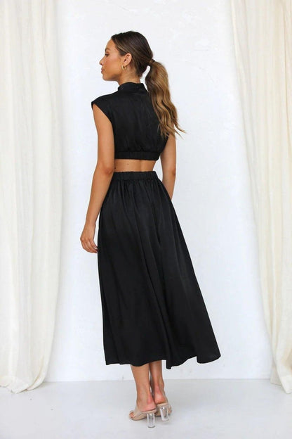 Elegantes Cut-Out Midi Kleid für Damen – Figurbetont & Fließend für besondere Anlässe