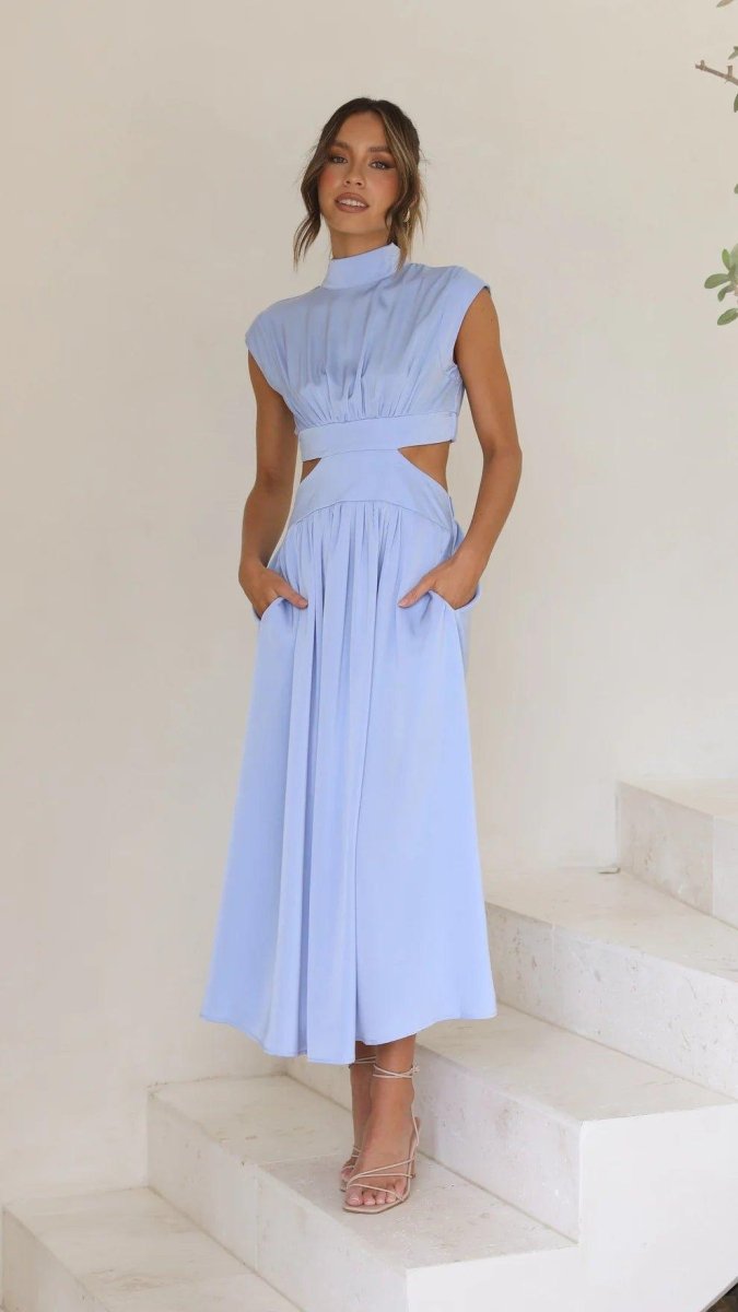 Elegantes Cut-Out Midi Kleid für Damen – Figurbetont & Fließend für besondere Anlässe