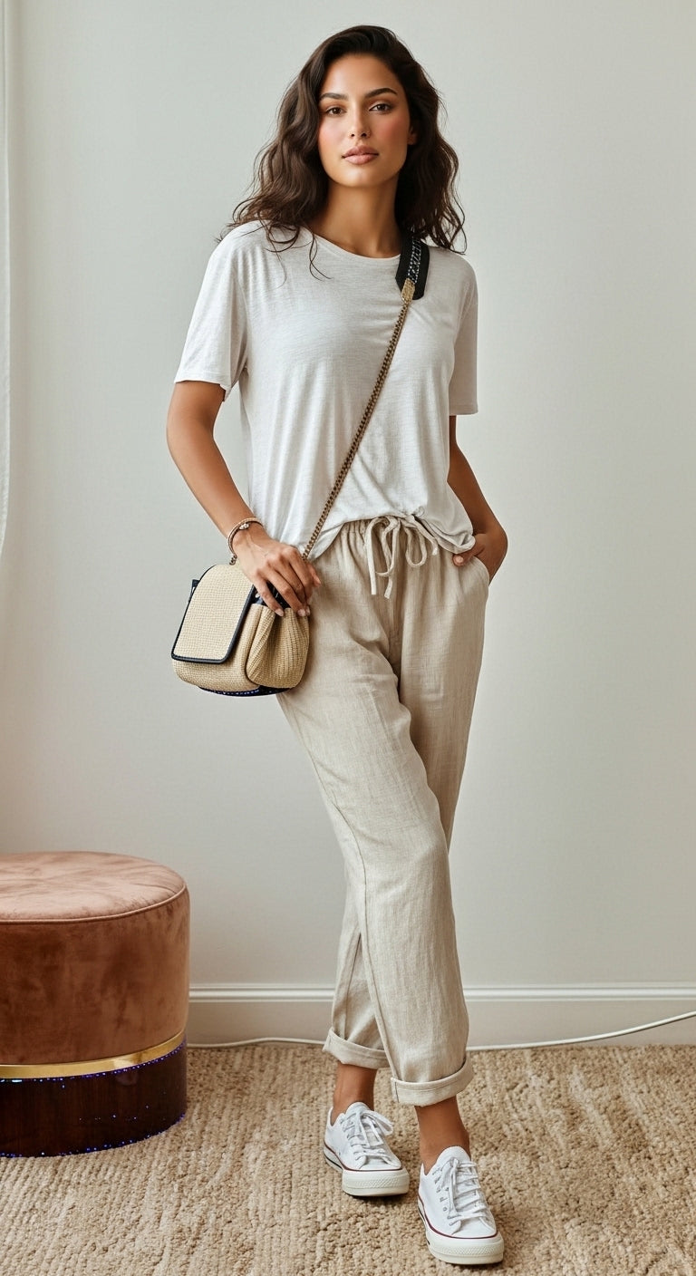 Giselle - Weite Leinenhose für Frauen, Lässiges Sommer-Outfit