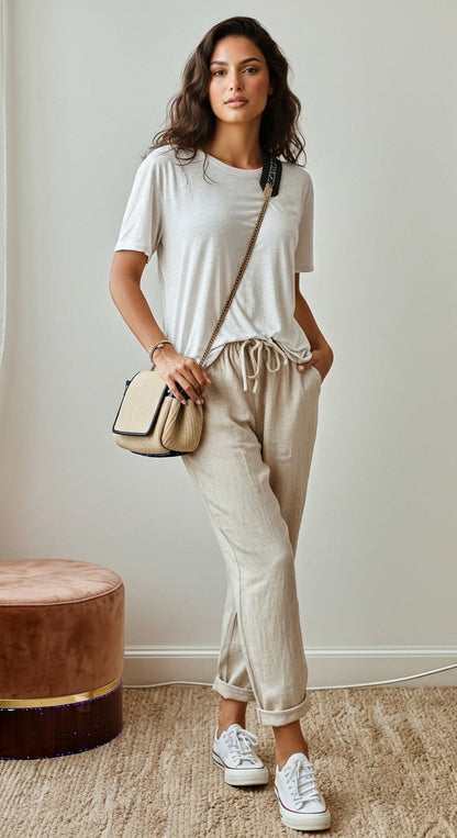 Giselle - Weite Leinenhose für Frauen, Lässiges Sommer-Outfit
