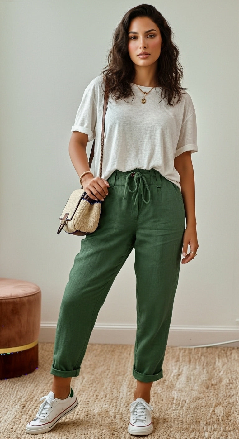 Giselle - Weite Leinenhose für Frauen, Lässiges Sommer-Outfit