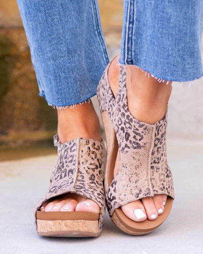 Bequeme Keilabsatz Sandalen mit Korksohle – Stylische Sommerschuhe für Damen