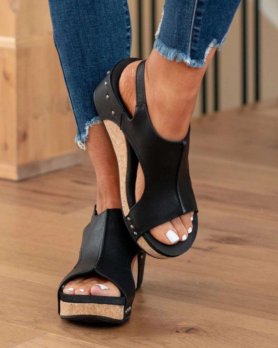 Bequeme Keilabsatz Sandalen mit Korksohle – Stylische Sommerschuhe für Damen