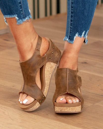 Bequeme Keilabsatz Sandalen mit Korksohle – Stylische Sommerschuhe für Damen