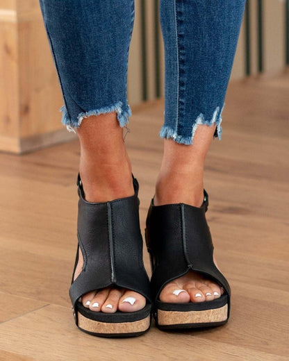 Bequeme Keilabsatz Sandalen mit Korksohle – Stylische Sommerschuhe für Damen