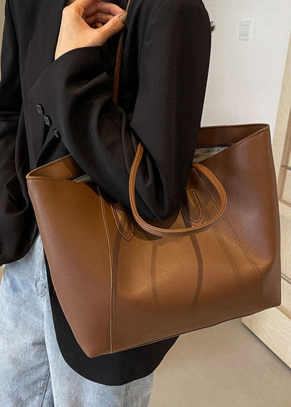 Ambrilys - Großer Klassischer Vegan-Leder Shopper für Frauen