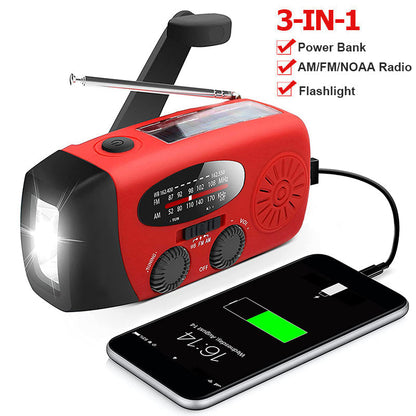 Vivacis - Notfallradio mit Selbstversorgung – Kurbel, Solar, Taschenlampe & Powerbank – FM/AM Radio, Unentbehrlich für Katastrophen und Notfälle