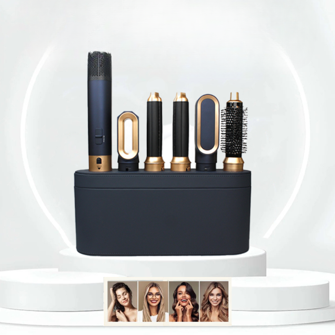Multifunktionaler 5-in-1 Glow Haistyler mit leistungsstarker 1000W-Ionen-Technologie, einschließlich Haartrockner, Glätteisen