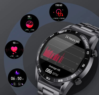 ChronoVivant - Luxuriöse Smartwatch für Herren | Multisport-Modus | Gesundheitsüberwachung