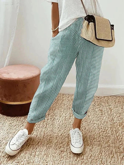 Lässiger Sommerlook für Frauen Gestreifte Hose mit Lockerem Schnitt und Bequemer Passform