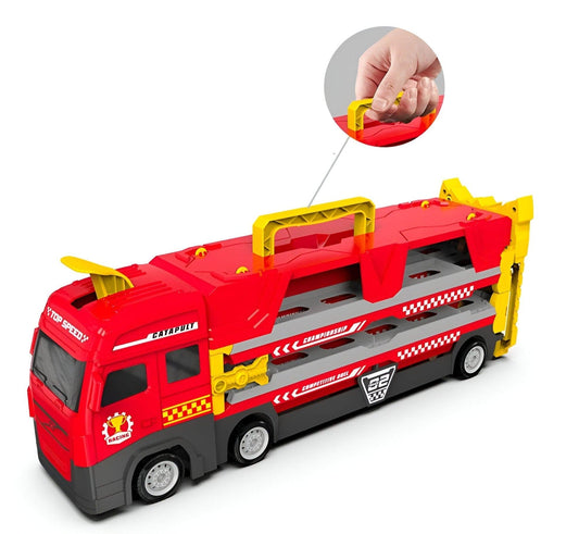 NitroLane - Transport-Lkw mit integriertem Rennstrecken und mehreren Rennwagen für Kinder